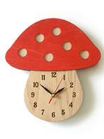 ساعت دیواری چوبی طرح قارچ ساعت اتاق کودک کد 643