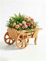 گلدان چوبی طرح گاری ارابه کد 647