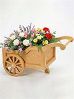 گلدان چوبی دست‌ساز طرح گاری حیاط تراس بالکن کد 646