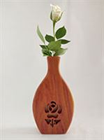 گلدان رومیزی چوبی طرح گل رز با لوله آزمایش کد 577