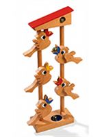 اسباب‌بازی چوبی مسیر تیله با پرندگان متحرک چوبی657