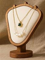 استند طلا و جواهرات گردنبند چوبی با پنل چرمی کد634