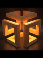 چراغ خواب مکعبی مربعی چوبی مدرن و هنری کد 627